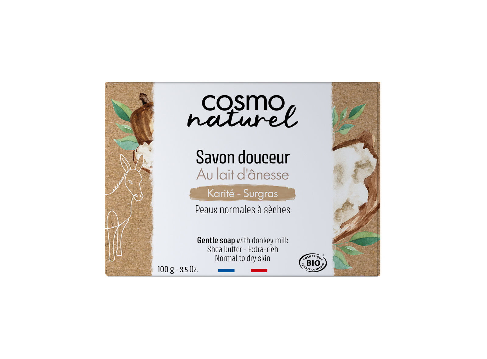 Savon au lait d'ânesse - karité sans parfum