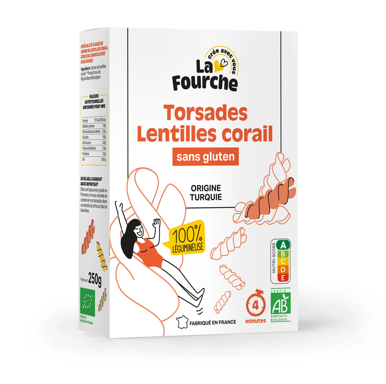Torsades de lentilles corail bio