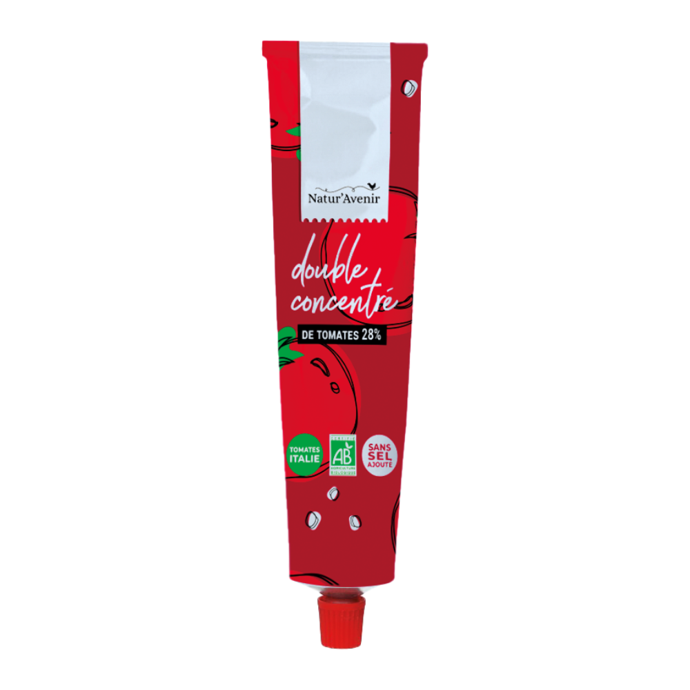 Double concentré de tomate en tube 28% bio