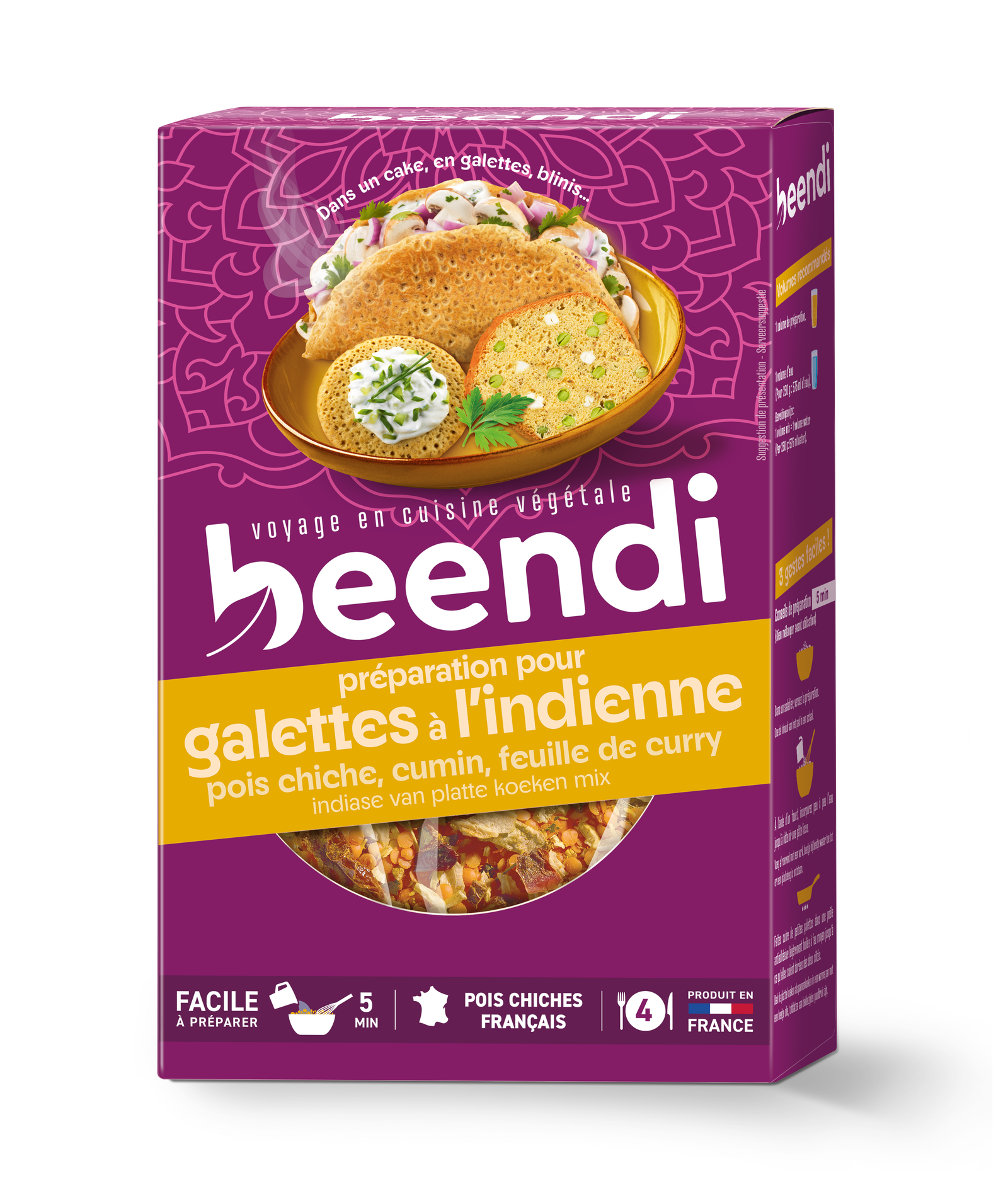 Préparation galettes de pois chiche bio