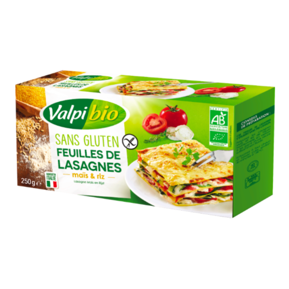 Feuilles de lasagnes maïs-riz bio