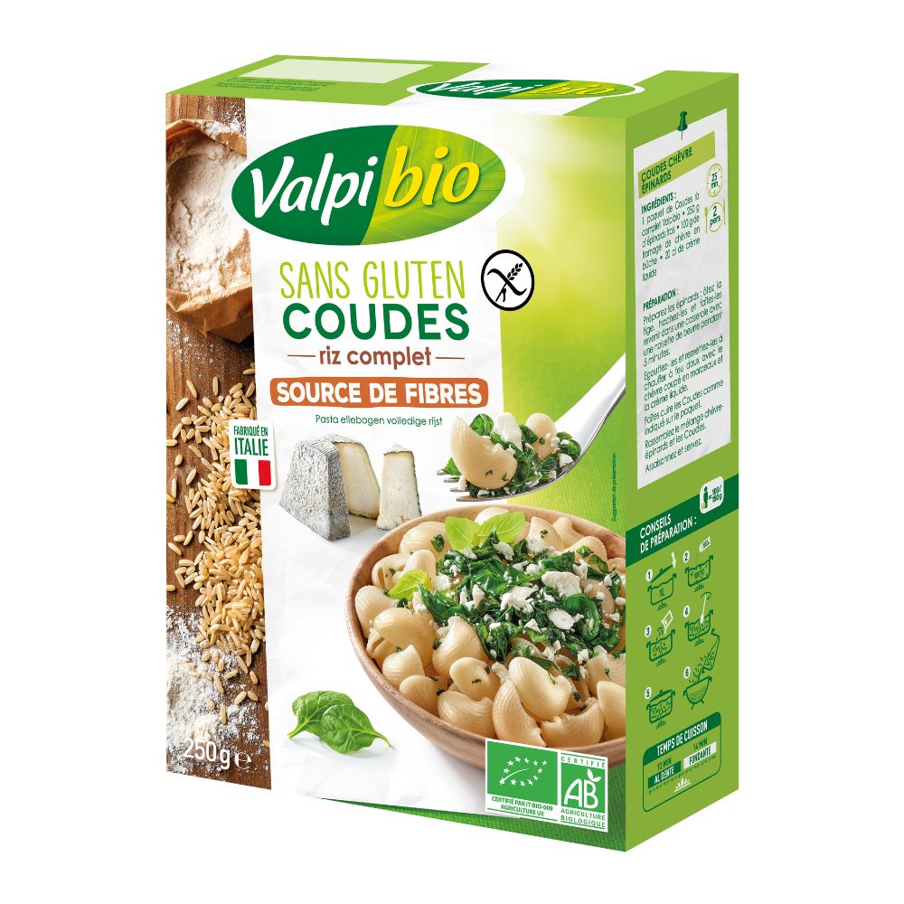Coudes riz complet bio sans gluten bio