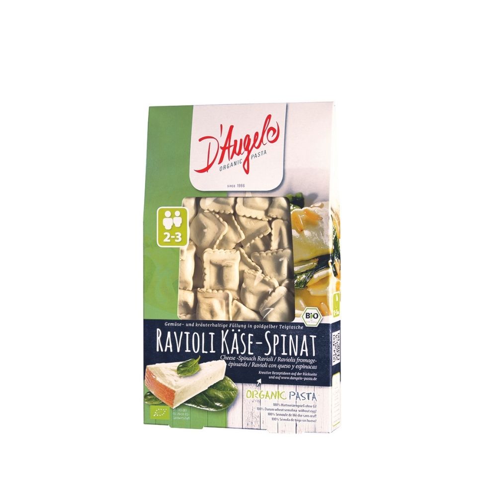 Ravioli fromage epinard bio