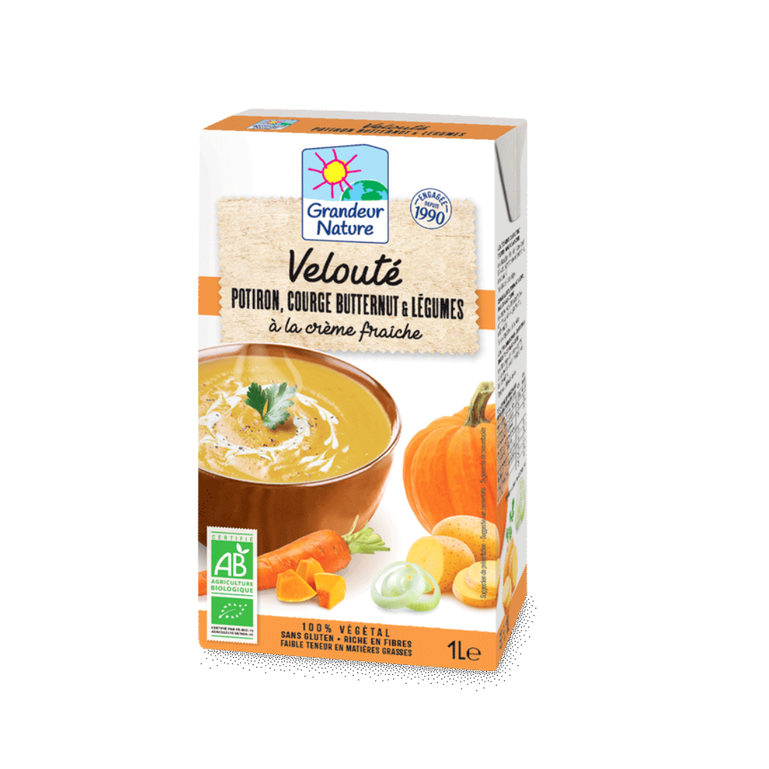 Velouté potiron et courge butternut bio