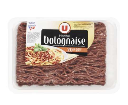 Viande hachée bolognaise 20% MG, U (350 g)