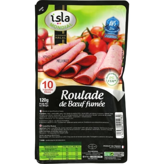 Mortadelle de boeuf fumée halal ISLA MONDIAL