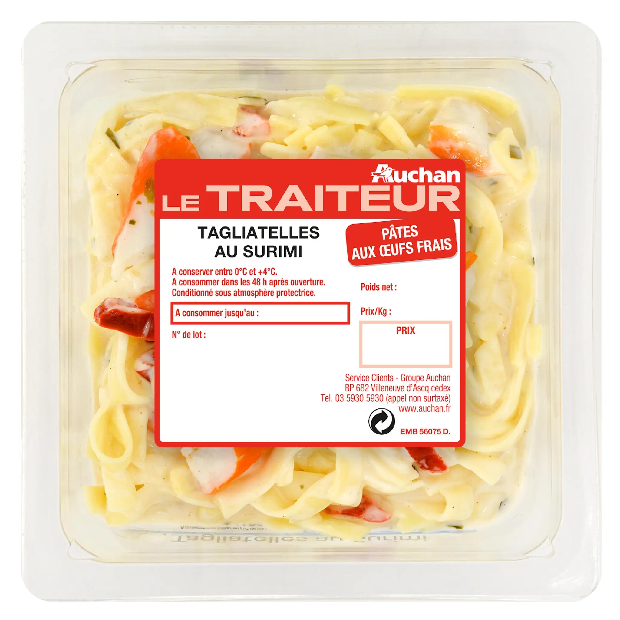 AUCHAN LE TRAITEUR Tagliatelles au surimi