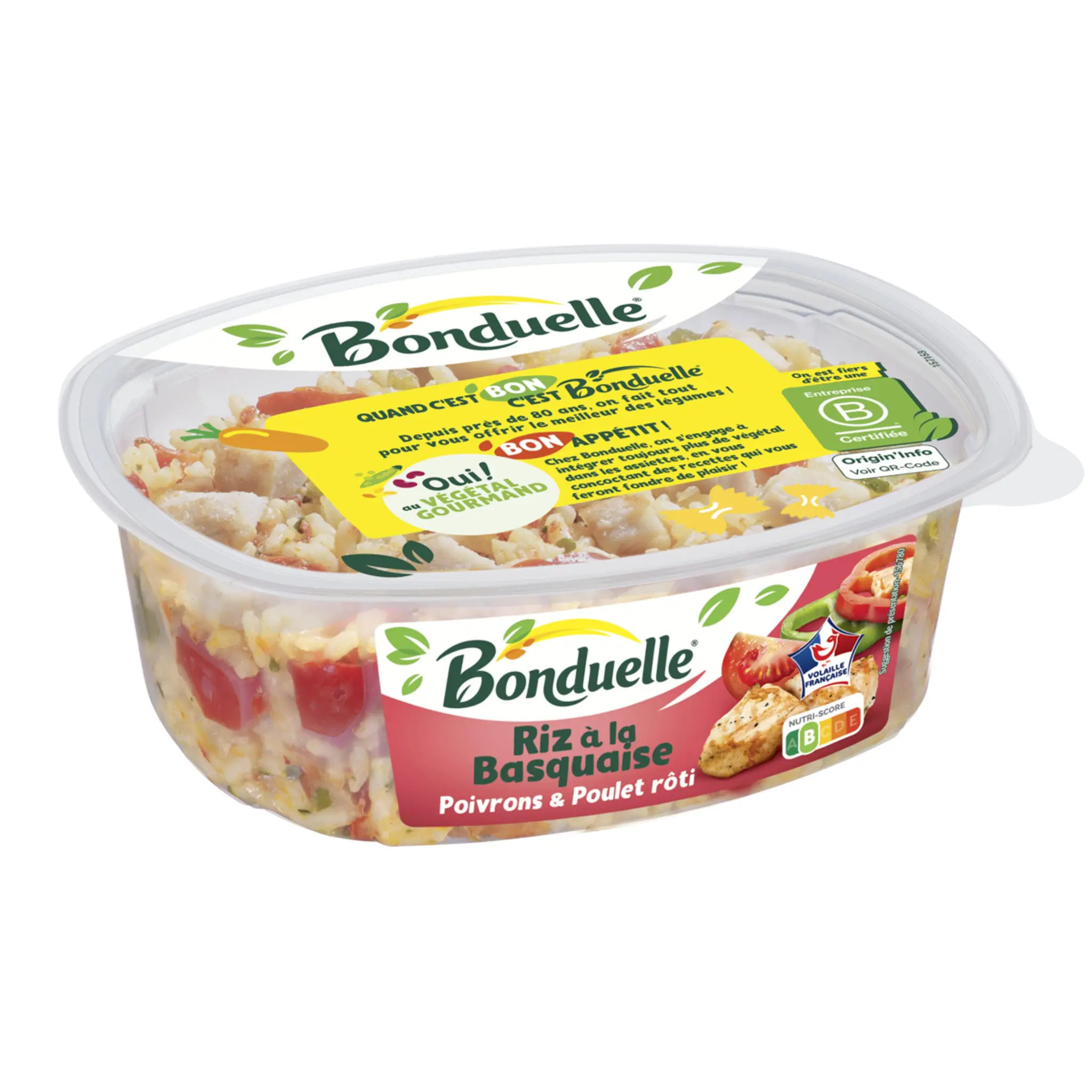 BONDUELLE Riz à la Basquaise poulet rôti et poivron