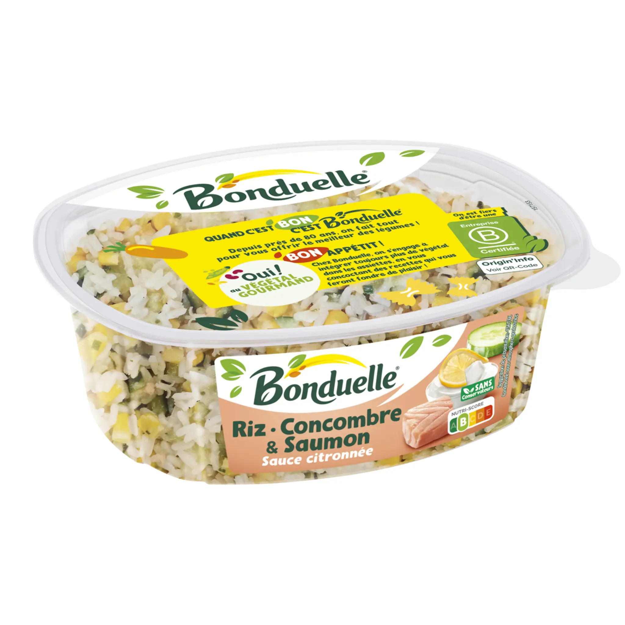 BONDUELLE Riz saumon et concombre sauce citronnée