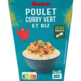 AUCHAN Box poulet curry vert et riz