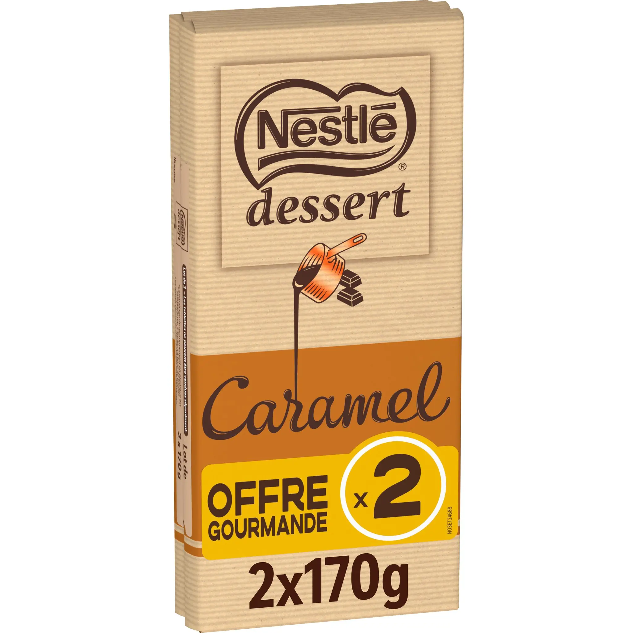 NESTLE DESSERT Tablette de chocolat au lait et caramel