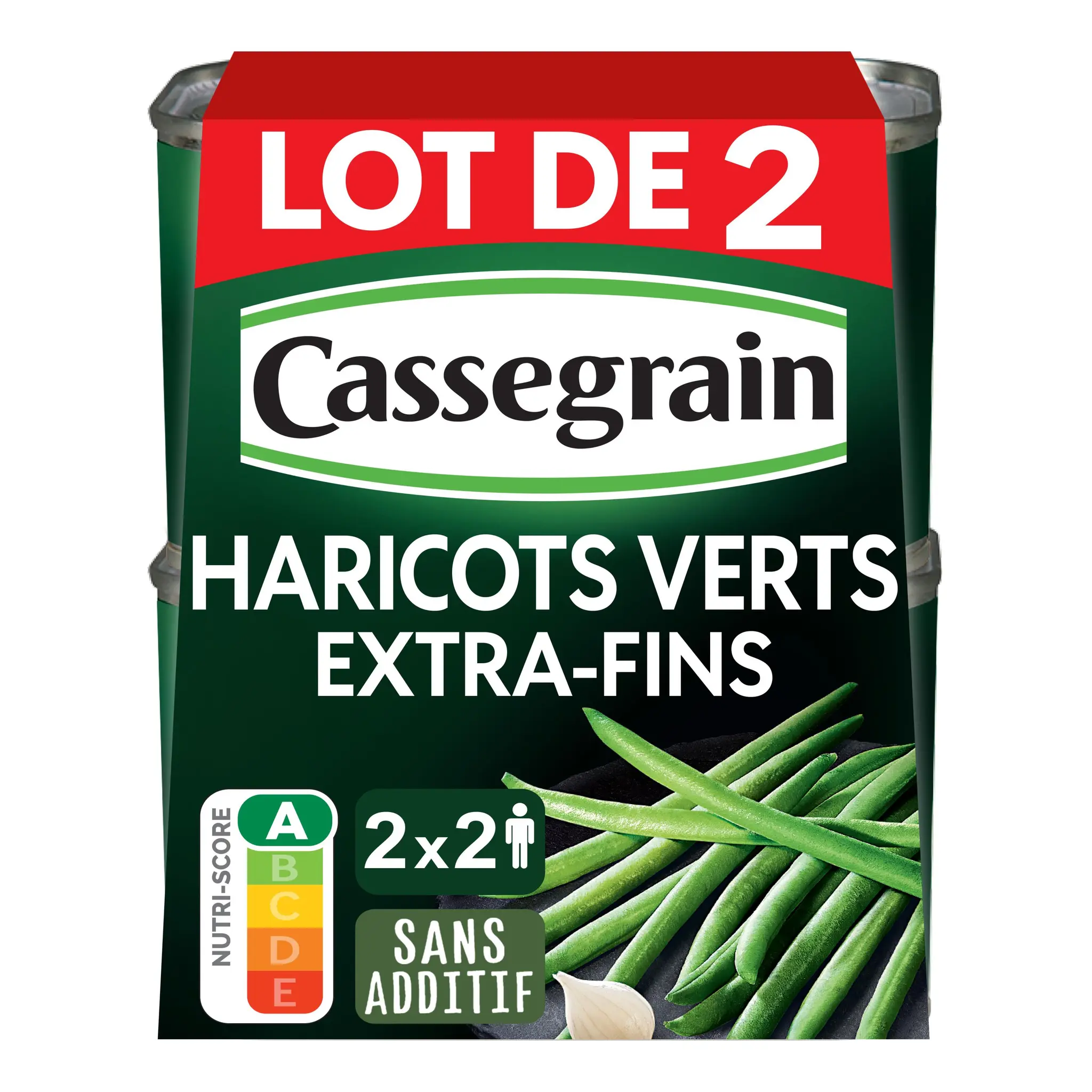 CASSEGRAIN Haricots verts extra fins cueillis rangés mains