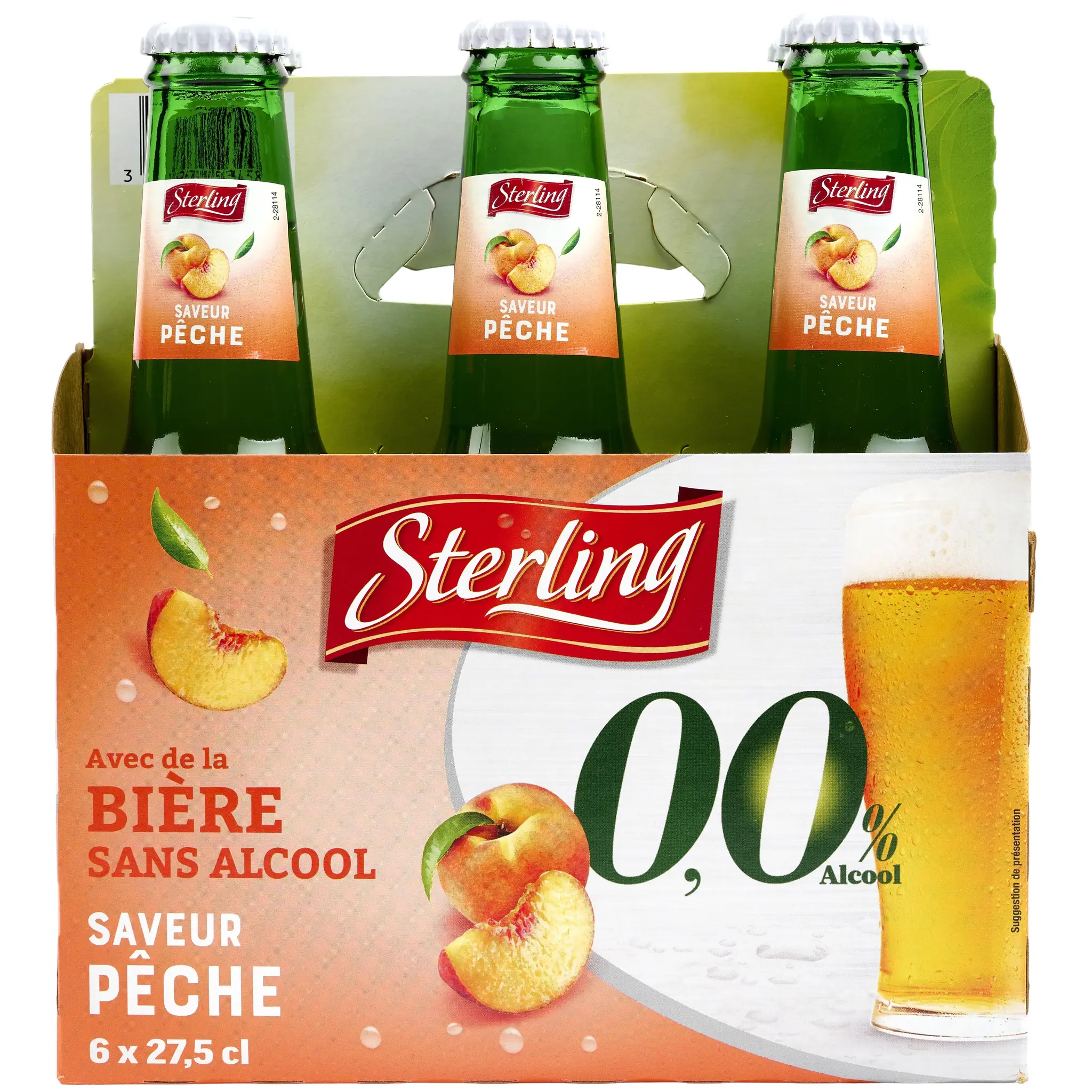 STERLING Boisson aromatisée à base de bière sans alcool saveur pêche