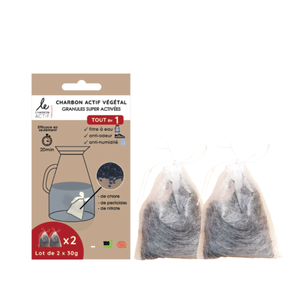 Filtres à eau au charbon végétal pour carafe x 2