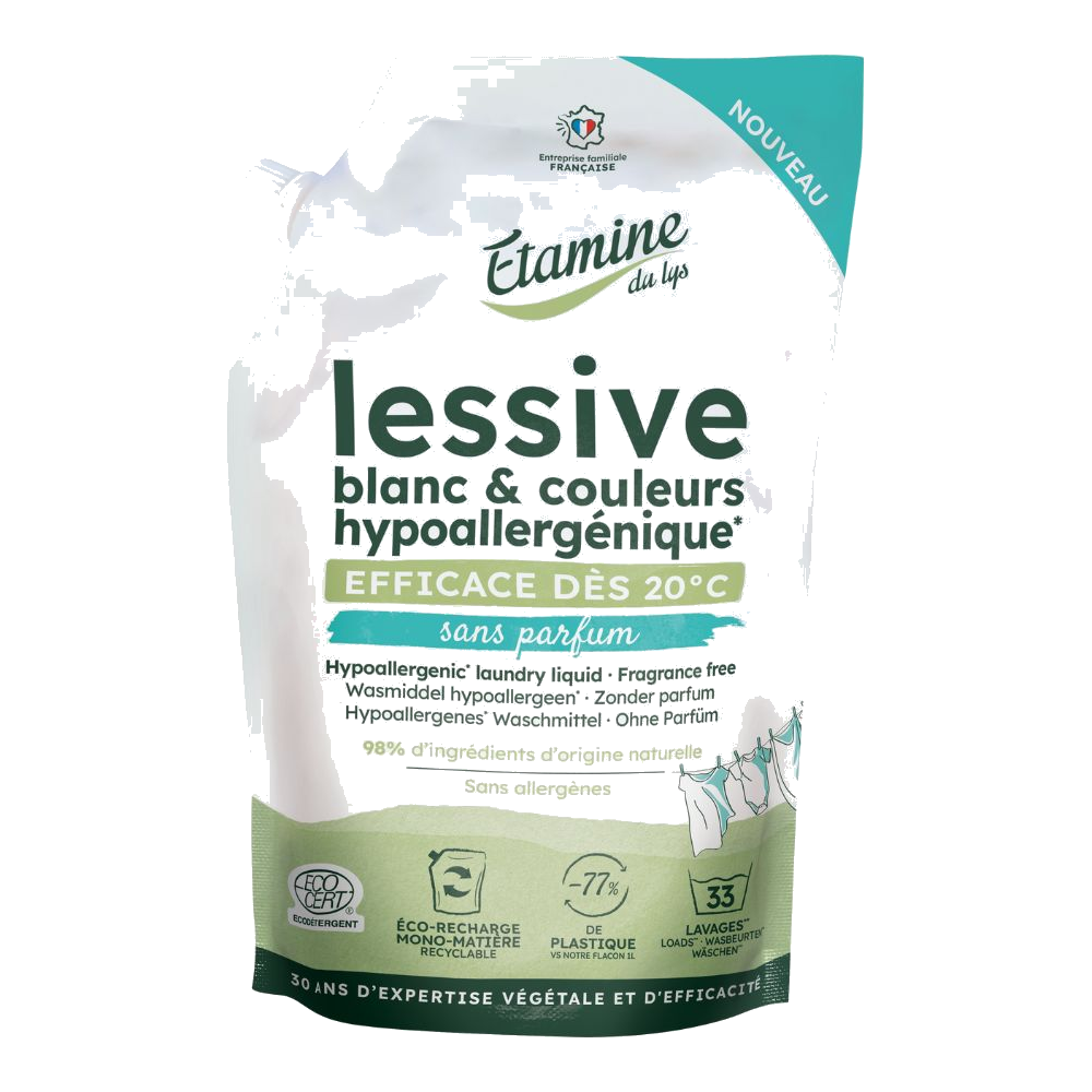 Eco-recharge lessive hypoallergénique sans parfum