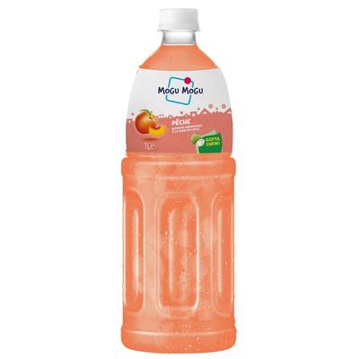Mogu Mogu Boisson aromatisée pêche et nata de coco, 1L