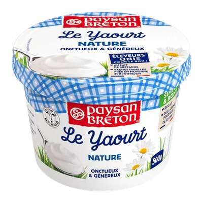 Le Yaourt nature 8,5% MG, Paysan Breton (500 g)