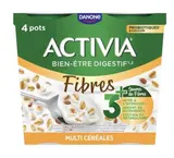 Yaourt fibre multicéréales, Activia (4 x 120 g)
