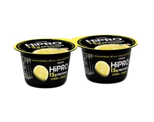 Yaourt protéiné saveur citron 0% MG, HiPRO (2 x 160 g)