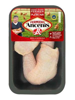 Cuisses de poulet fermier blanc d'Ancenis (x 2, environ 500 - 550 g)
