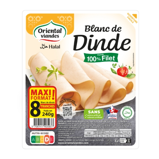 Blanc de Dinde Halal 100% Filet ORIENTAL VIANDES