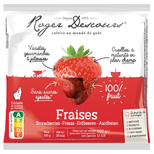 Fraises Surgelées Sans Sucres Ajoutés 100% Fruit ROGER DESCOURS
