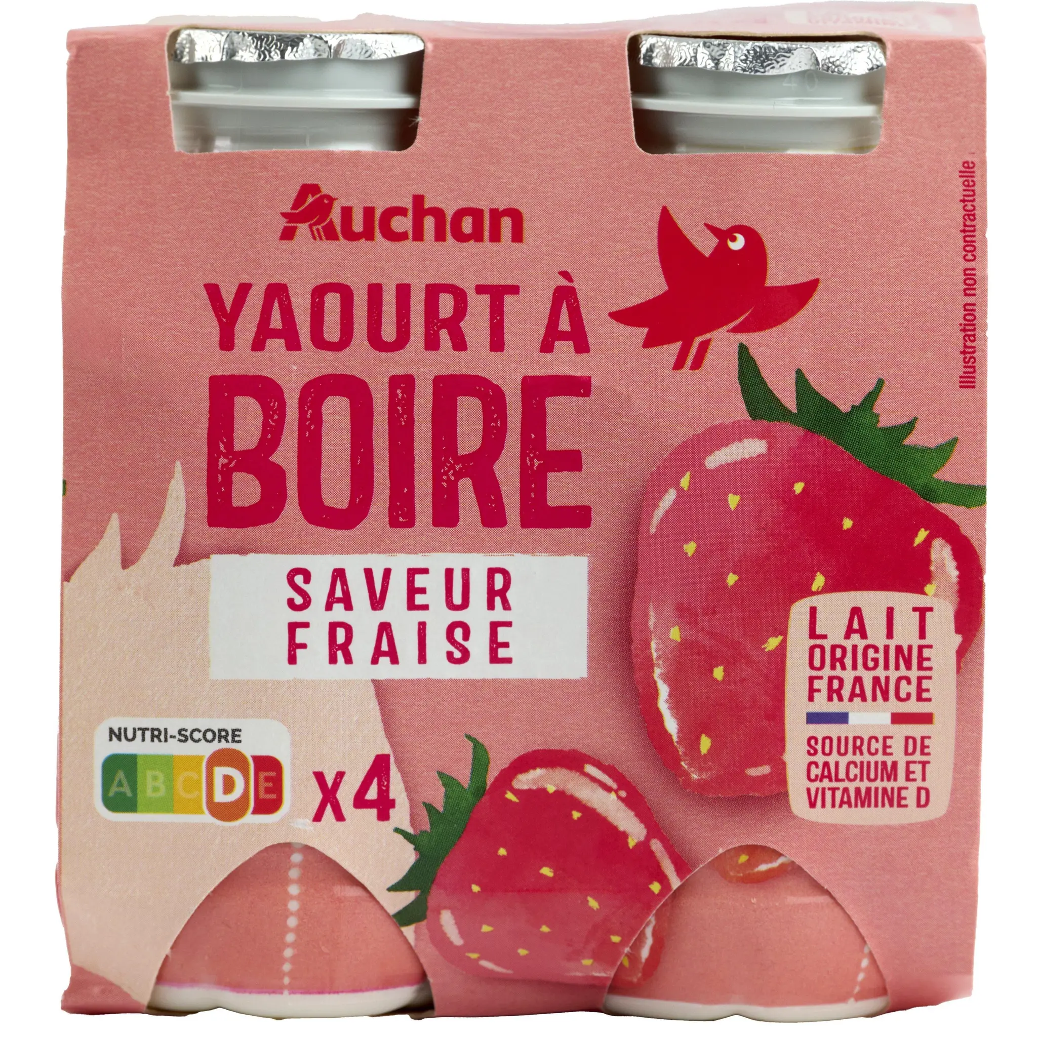 AUCHAN Yaourt à boire fraise