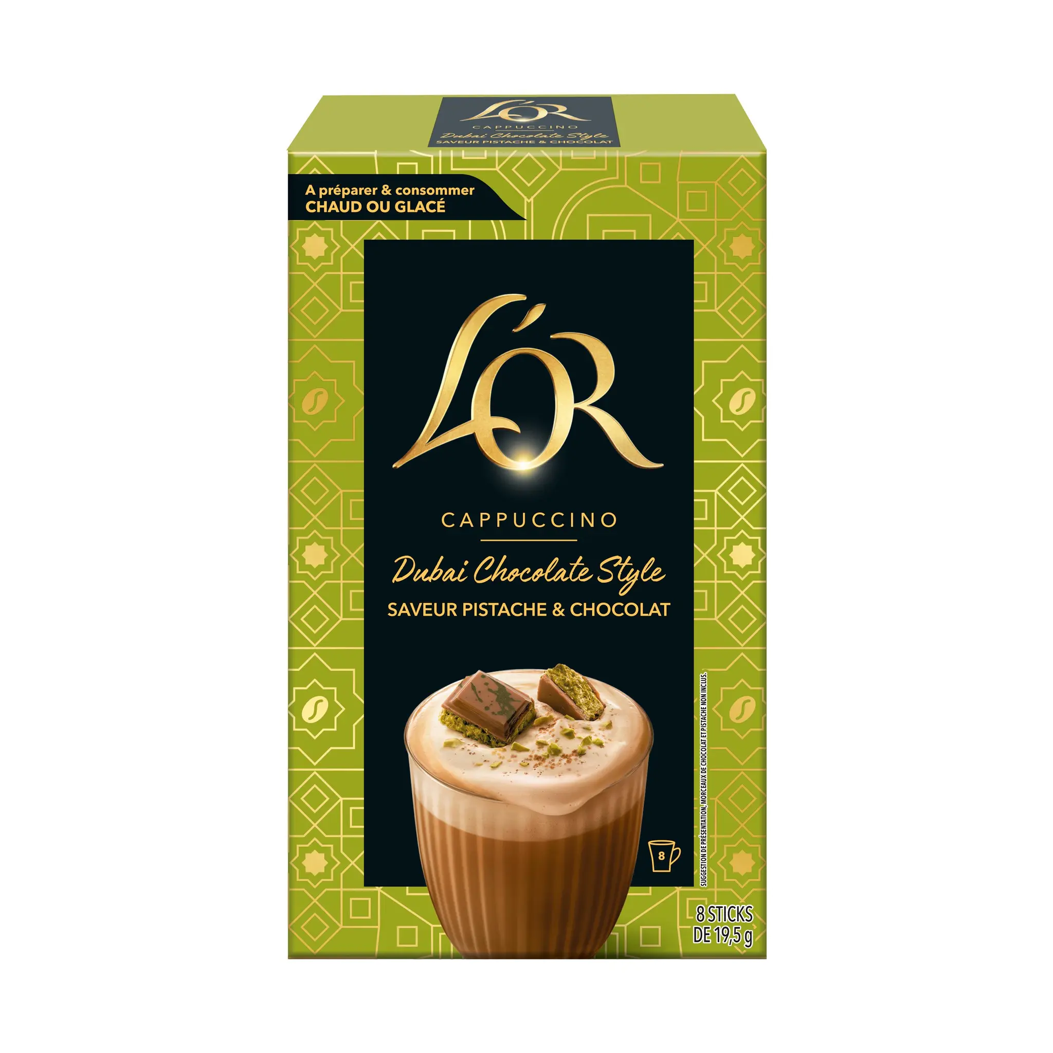 L'OR Cappuccino soluble saveur pistache et chocolat