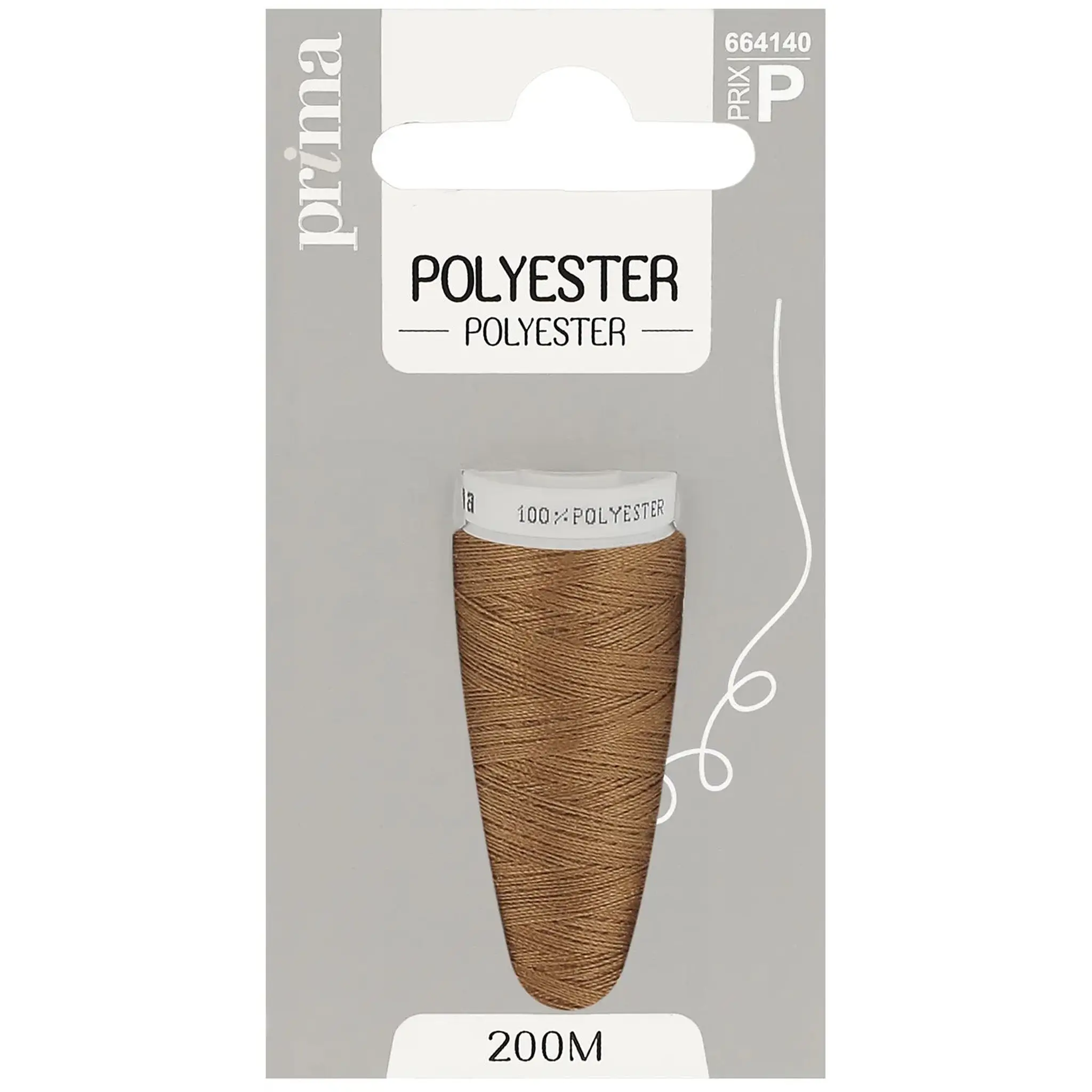 PRIMA Fil polyester marron moyen 200m