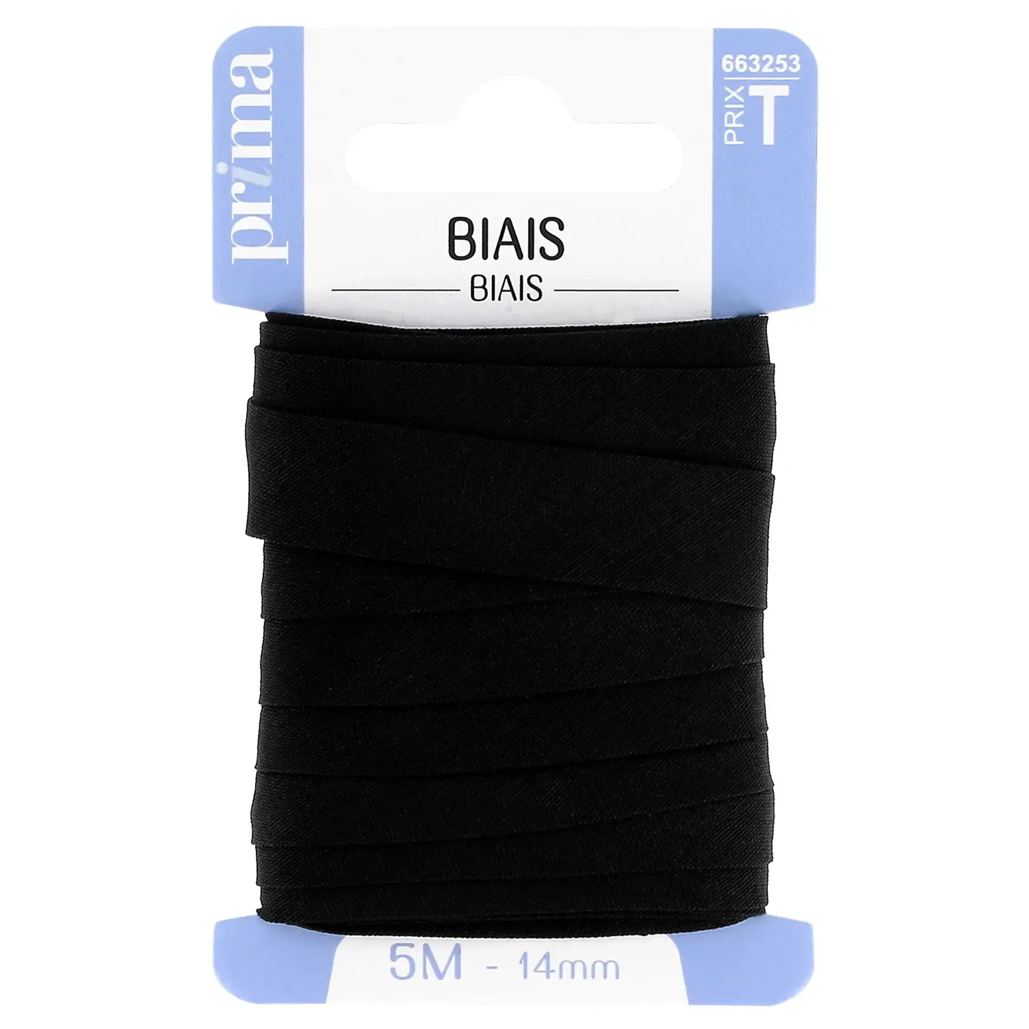 PRIMA Biais noir 5m x 14mm