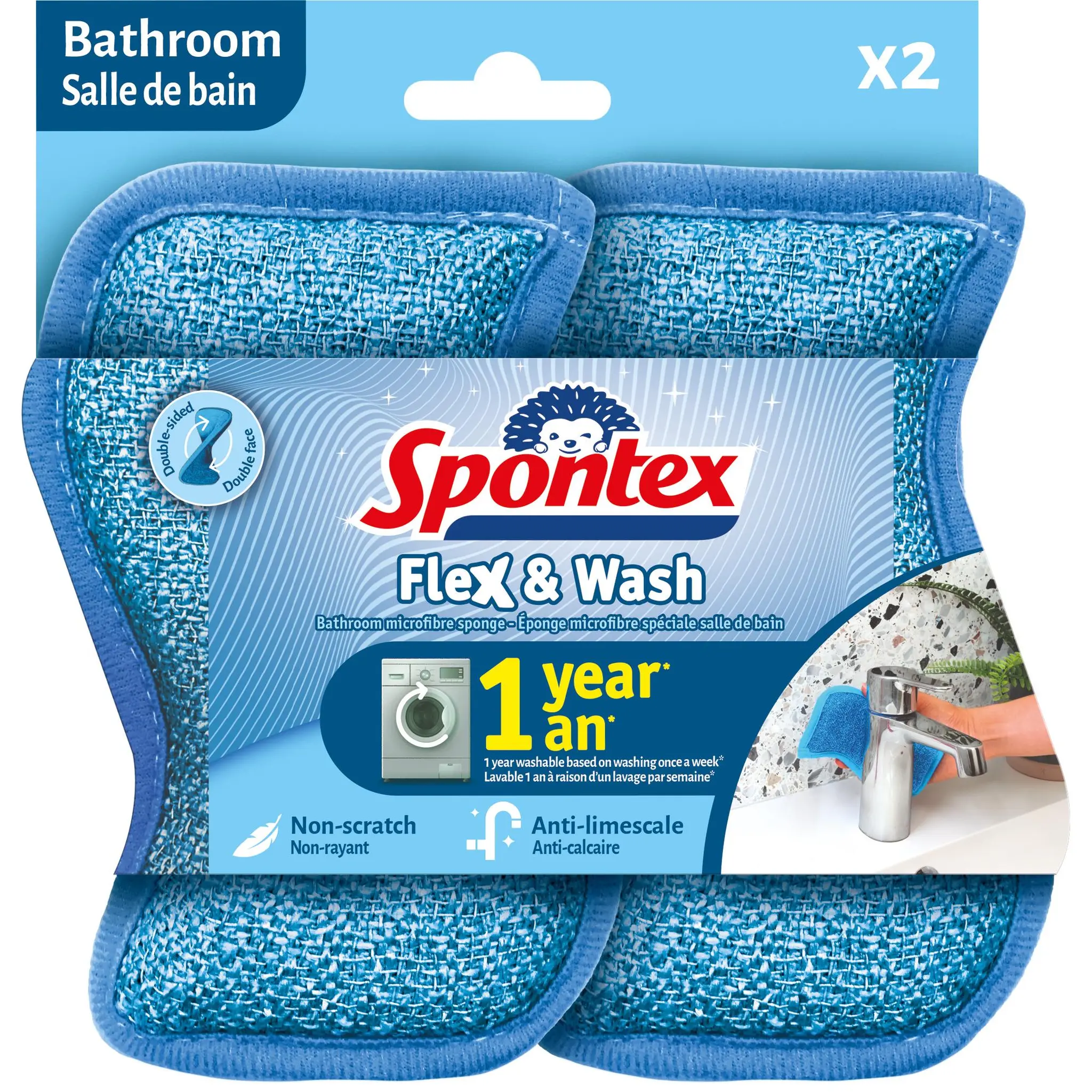 SPONTEX Flex & Wash éponges salle de bain