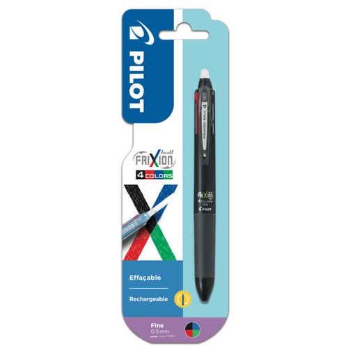 Pilot Roller effaçable Frixion 4 couleurs Noir