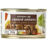 Auchan Gésiers de canard entiers confits à la graisse de canard en conserve, 385g