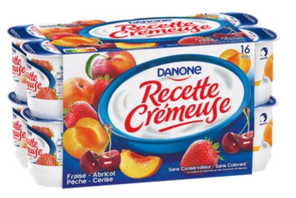 Yaourts Recette Crémeuse aux fruits, Danone (16 x 125 g)