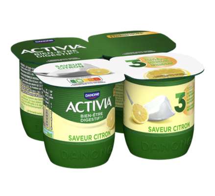 Yaourt au bifidus saveur Citron, Activia (4 x 125 g)