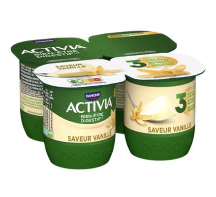Yaourt au bifidus saveur Vanille, Activia (4 x 125 g)