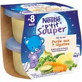 P'tit souper purée du soir 7 légumes - dès 8 mois, Nestlé (2 x 200 g)