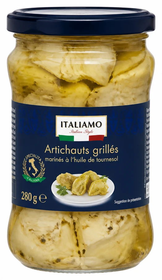 Artichauts grillés marinés à l'huile de tournesol