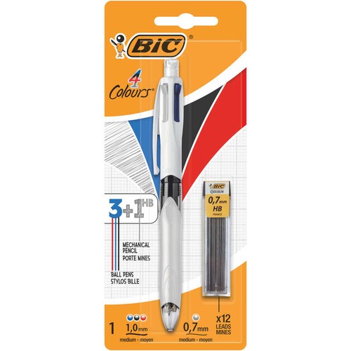 Bic Stylo-Bille 4 Couleurs Et Porte-Mine Hb 0,7Mm