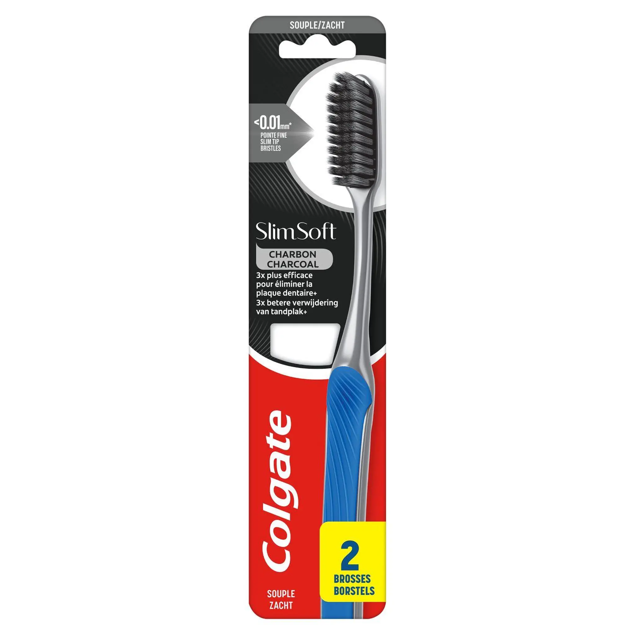 COLGATE Slim Soft Brosse à dents charbon souple