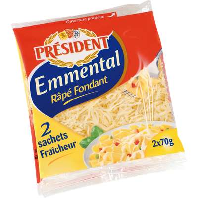 Emmental râpé fondant, Président (2 x 70 g)