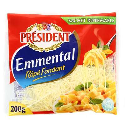 Emmental pasteurisé rapé fondant, Président (200 g)