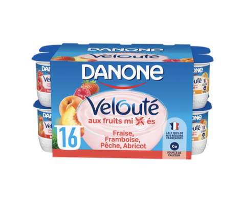 Yaourts aux fruits brassés, Danone (16 x 125 g)
