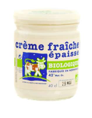 Crème fraîche épaisse 42% mg BIO, Laitière de la Motte (40 cl)