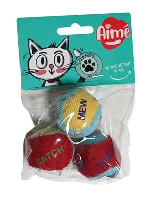 Balles en toile de jute pour chat, Aimé (x 3)