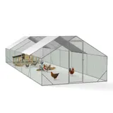 Enclos Poulailler 30m² Parc Grillagé 10 X 3 M Acier Galvanisé IDMARKET