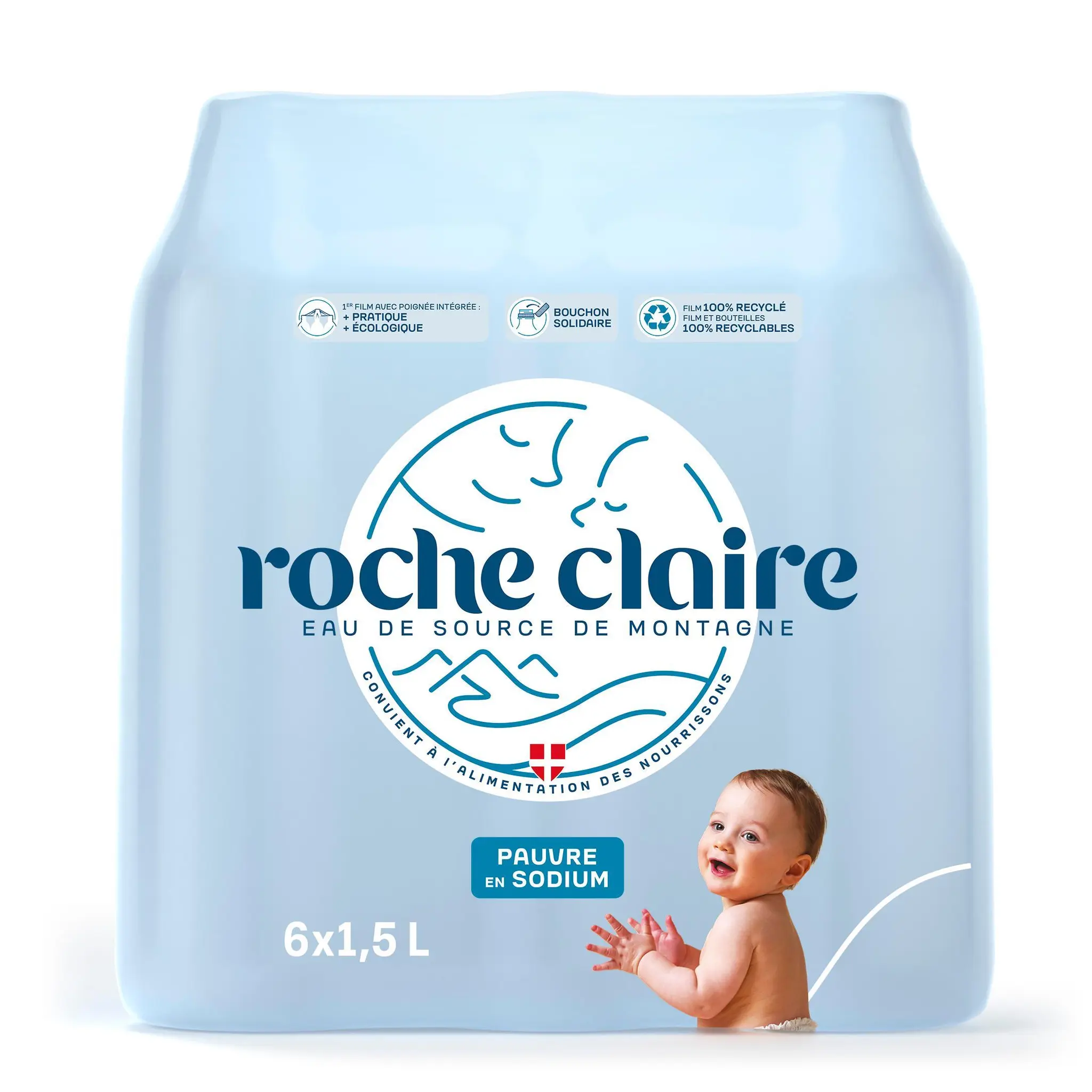 ROCHE CLAIRE Eau de source de montagne plate