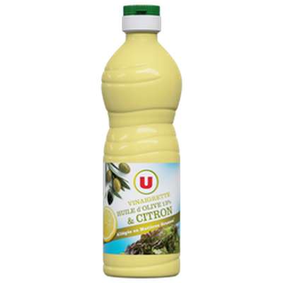 Vinaigrette allégée en matières grasses à l'huile d'olive 13% et au citron, U (50 cl)