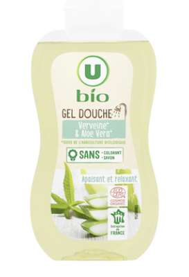 Gel douche verveine & aloe vera, U BIO (250 ml)
