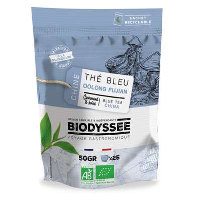 Thé bleu Oolong Fujian de Chine BIO, Biodyssée (50 g)